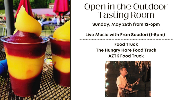 Sunday at the Vineyard and Live Music by Fran Scuderi on Sunday, May 26th