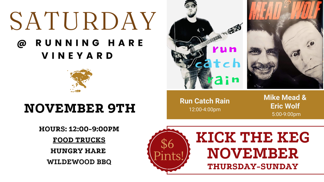 Saturday at Running Hare on November 9th From 12-9pm!