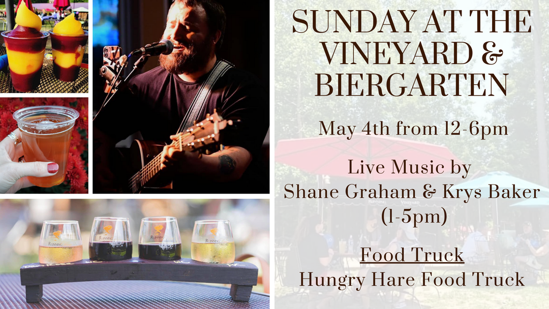 Sunday at the Vineyard and Biergarten on May 4th from 12-6pm!