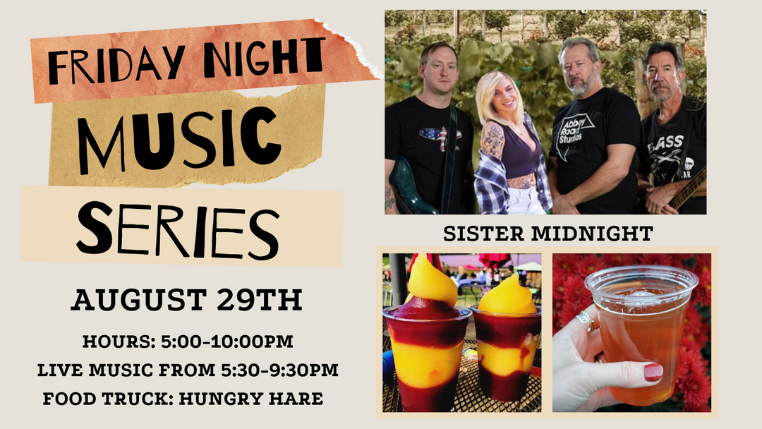 Friday Night Music Series Featuring Sister Midnight on August 29th!