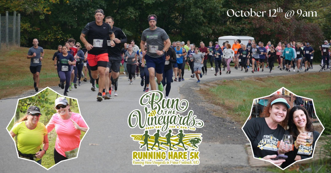 Run the Vineyards Running Hare Vineyard 5K on Sunday, October 12th at 9:00am!