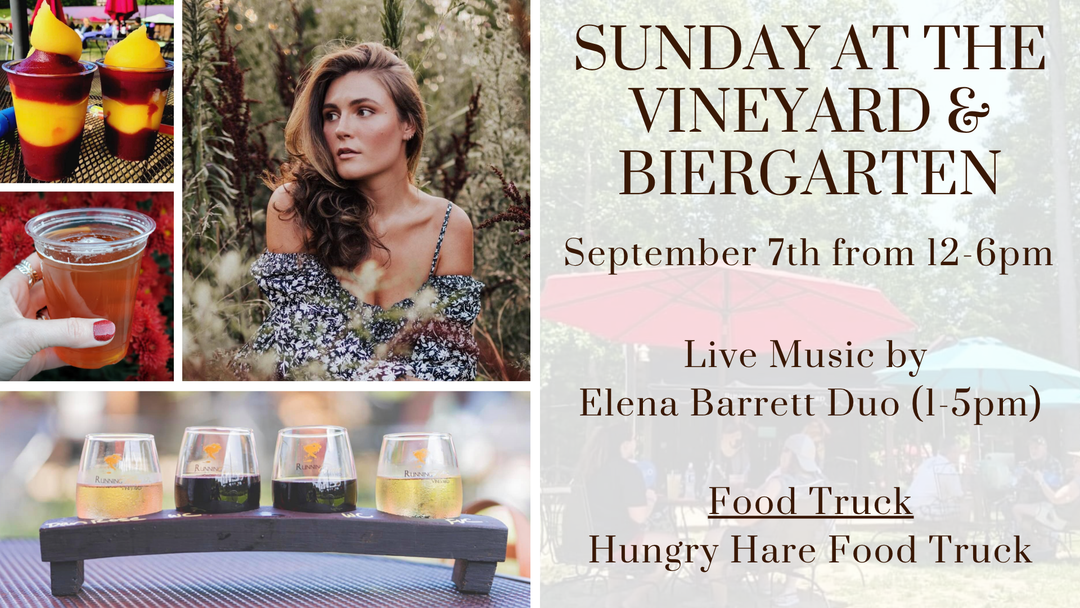 Sunday at the Vineyard and Biergarten on September 7th from 12-6pm!