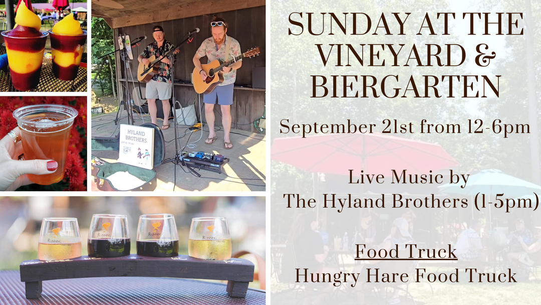 Sunday at the Vineyard and Biergarten on September 21st from 12-6pm!