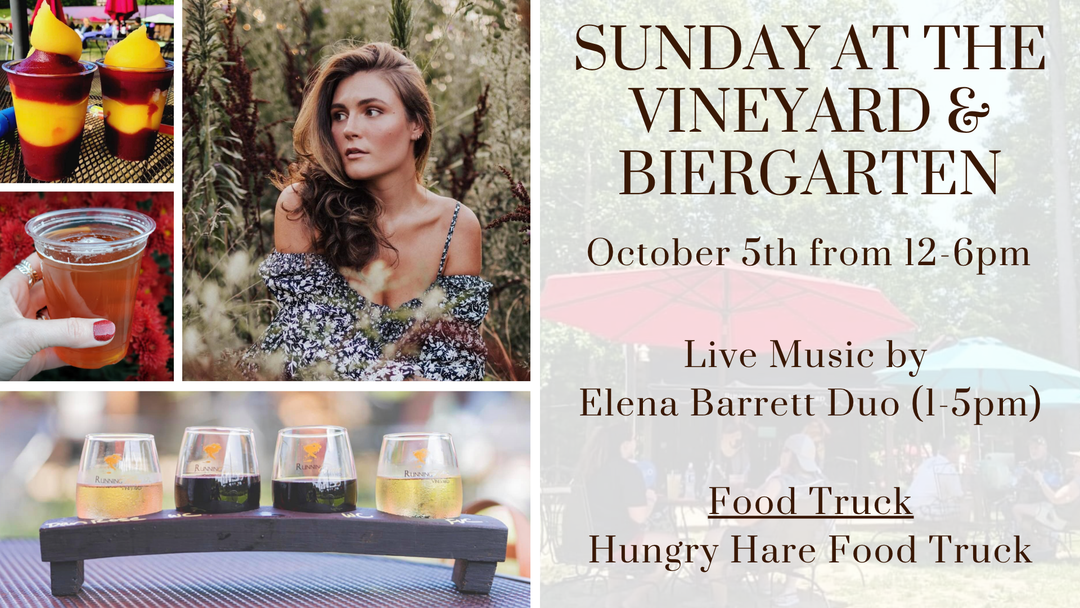 Sunday at the Vineyard and Biergarten on October 5th from 12-6pm!