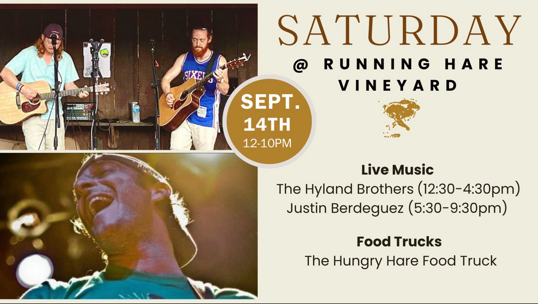 Saturday at Running Hare on September 14th from 12-10pm!