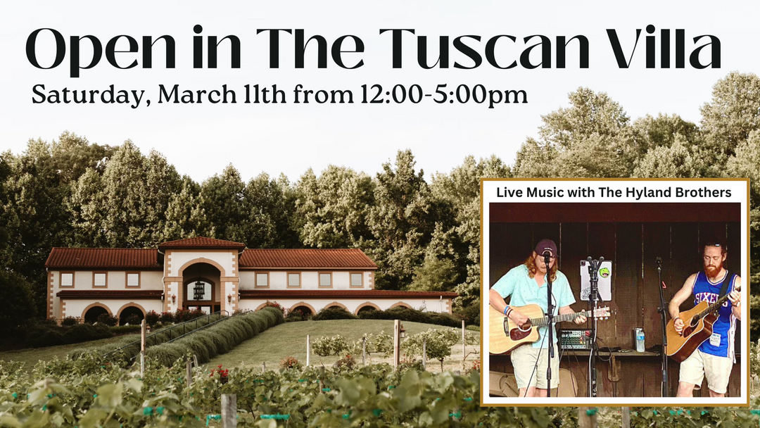 Open in the Tuscan on Saturday, March 11th from 12:00-5:00pm