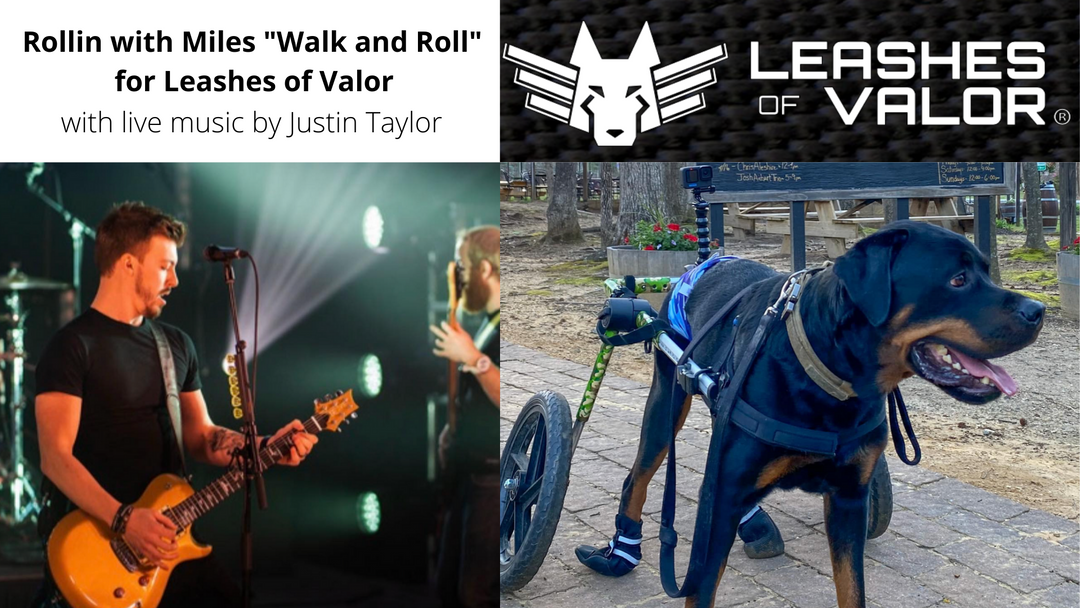 Live Music with Justin Taylor (Rollin with Miles "Walk and Roll" for Leashes of Valor) on Saturday, April 30th from 1:00-4:00pm