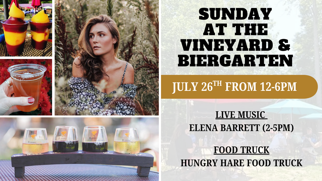 Sunday at the Vineyard and Biergarten on July 26th from 12-6pm!