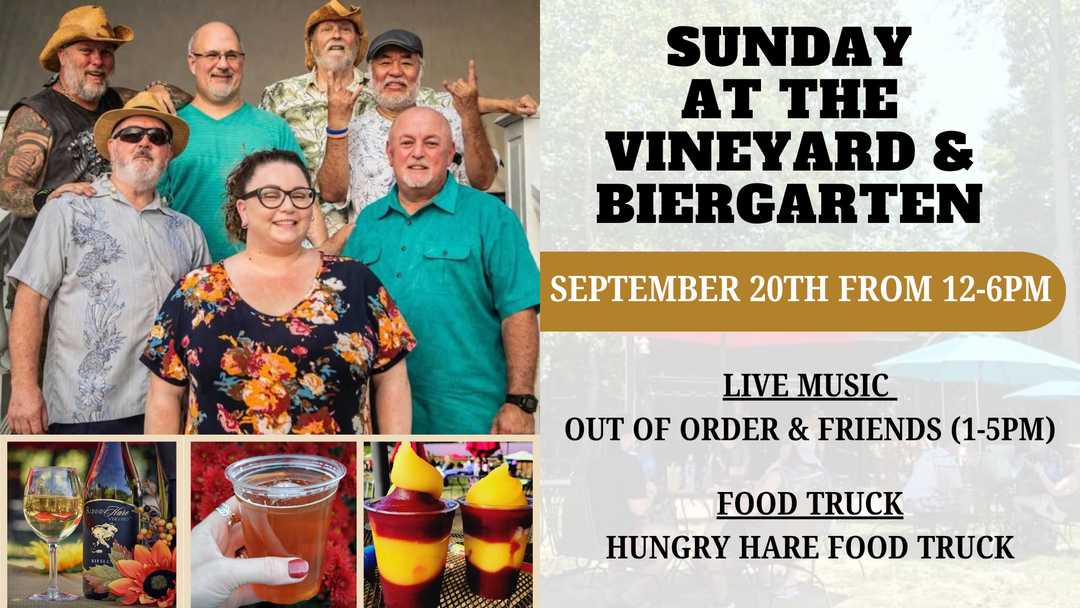 Sunday at the Vineyard and Biergarten on September 20th from 12-6pm!