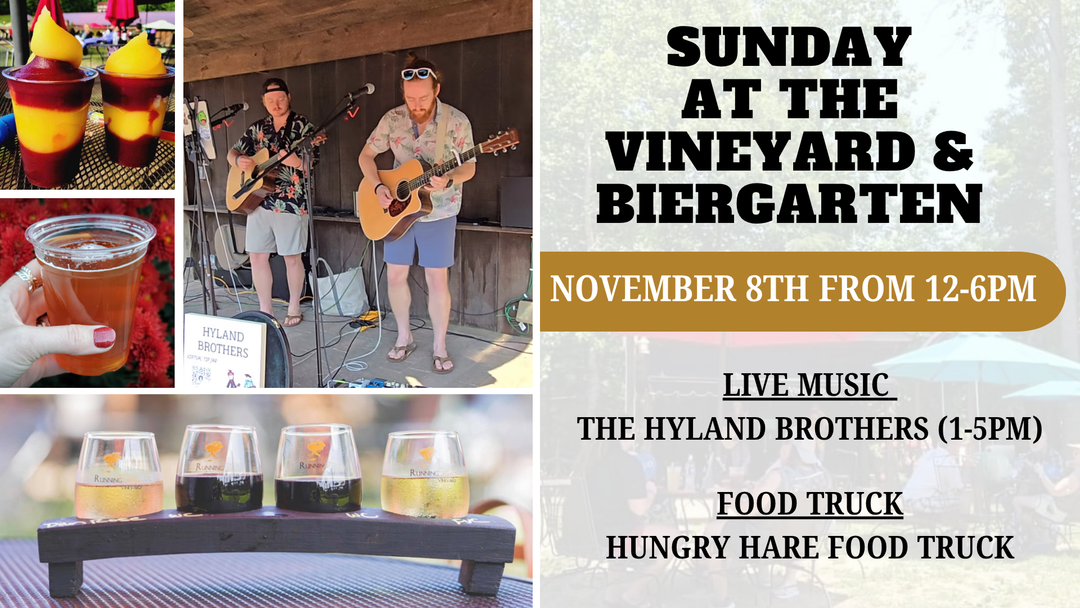 Sunday at the Vineyard and Biergarten on November 8th from 12-6pm!