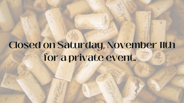 Closed on Saturday, November 11th for a Private Event