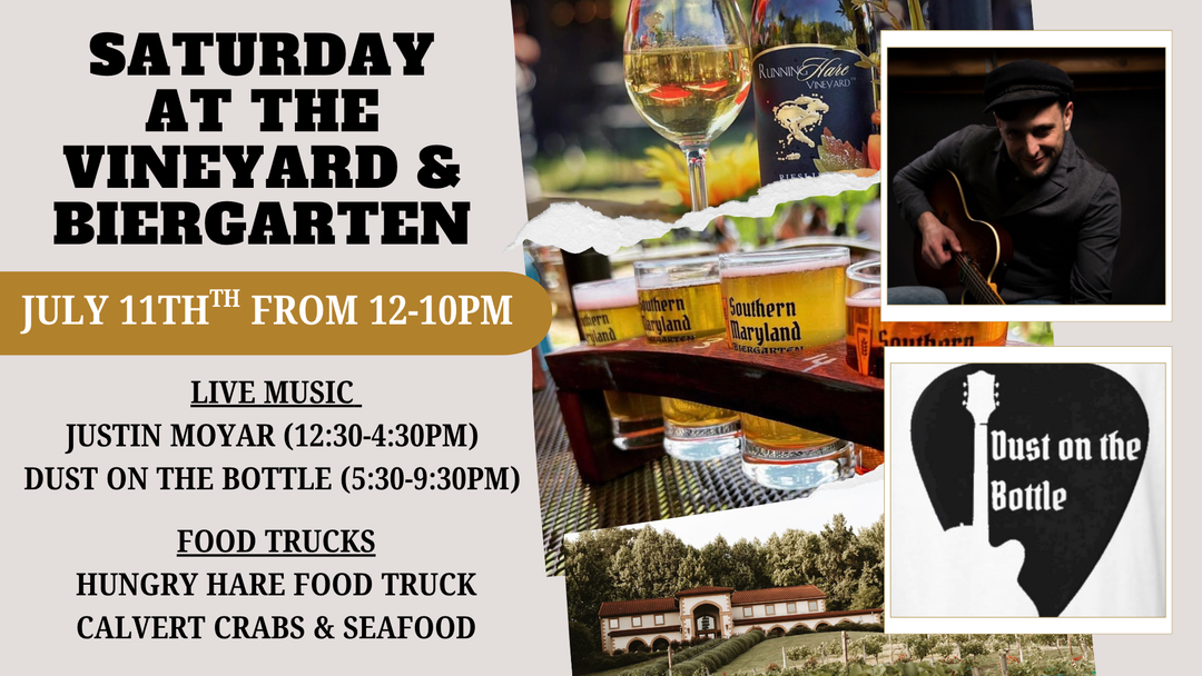 Saturday at the Vineyard and Biergarten on July 11th from 12-10pm!