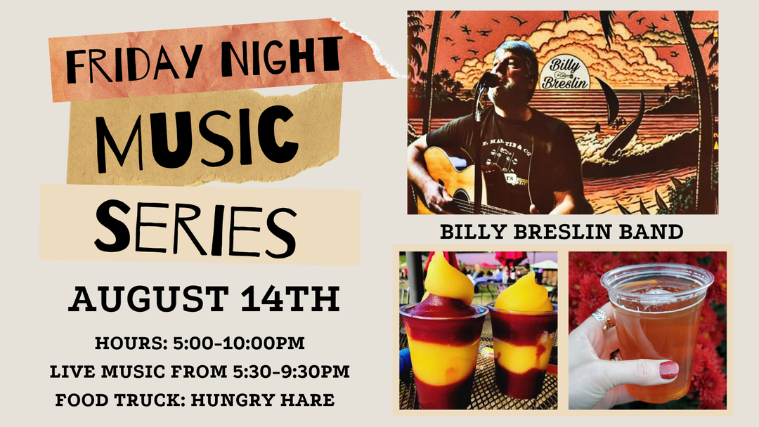 Friday Night Music Series Featuring Billy Breslin Band on August 14th!