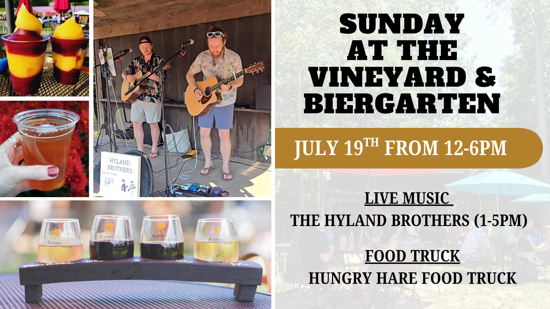 Sunday at the Vineyard and Biergarten on July 19th from 12-6pm!