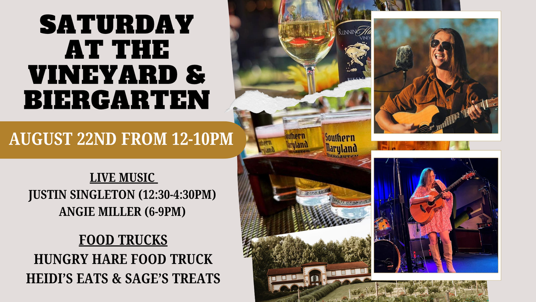 Saturday at the Vineyard and Biergarten on August 22nd from 12-10pm!