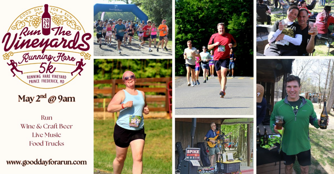Run the Vineyards Running Hare Vineyard 5K on Saturday, May 2nd at 9:00am!