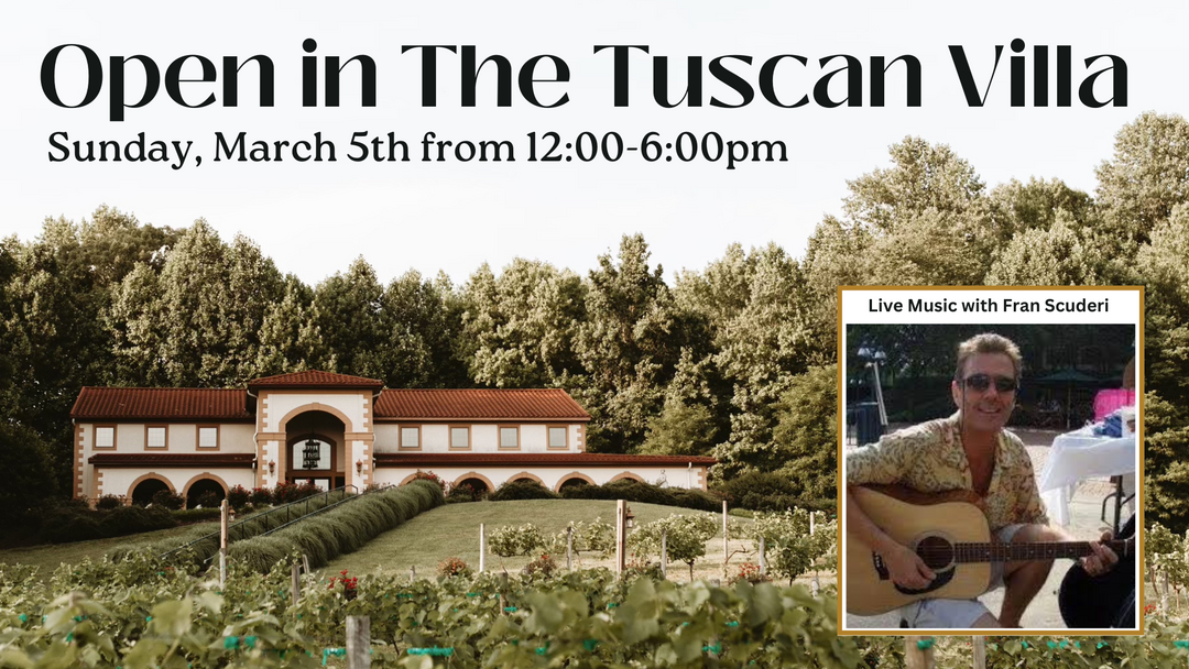 Open in the Tuscan on Sunday, March 5th from 12:00-6:00pm