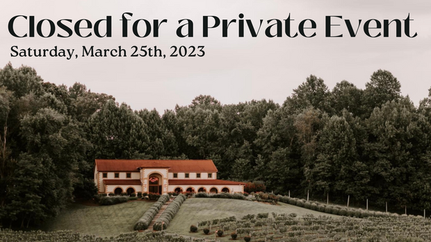 Closed for a Private Event on Saturday, March 25th