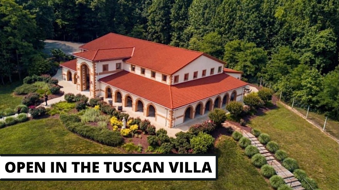 Open in the Tuscan Villa on Sunday, January 30th from 12:00-6:00pm